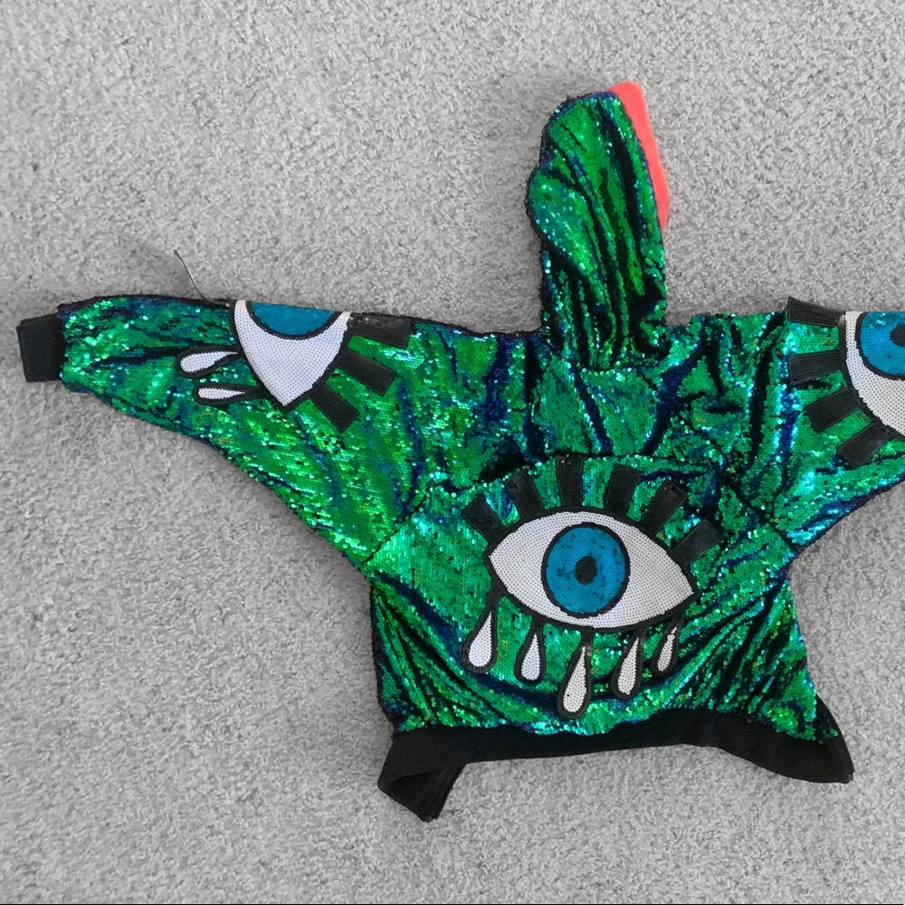 Sequined eye rave/ festival jacket